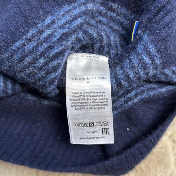 Fjallraven Ovik Nordic Sweater Womens Blue - Picture 9 of 16